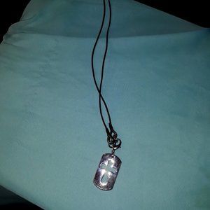 D&G SILVER CROSS NECKLACE